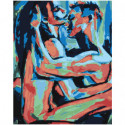 Мужчина и женщина абстракция Раскраска картина по номерам на холсте