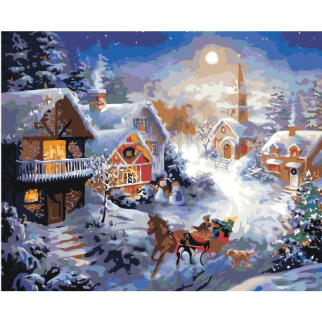 Рождественский вечер 100х125 Раскраска картина по номерам на холсте