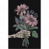 Flowers in skeleton hand 80х120 Раскраска картина по номерам на холсте
