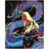 Девушка и дракон, абстракция 80х100 Раскраска картина по номерам на холсте