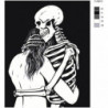Скелет и девушка 100х125 Раскраска картина по номерам на холсте