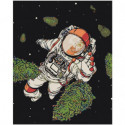 Космонавт в открытом космосе Раскраска картина по номерам на холсте