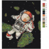 Космонавт в открытом космосе 100х125 Раскраска картина по номерам на холсте