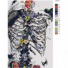 Скелет, бaбочки, цвeты 80х120 Раскраска картина по номерам на холсте