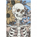 Скелет с цвeтами 80х120 Раскраска картина по номерам на холсте