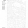 Скелет с цвeтами 100х150 Раскраска картина по номерам на холсте