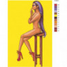 Девушка обнаженная на стуле 80х120 Раскраска картина по номерам на холсте