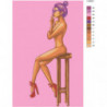 Обнаженная девушка на стуле 80х120 Раскраска картина по номерам на холсте
