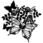 Бабочки и розы Трафарет-силуэт Marabu ( Марабу )