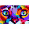 Радужная мордочка кота Раскраска картина по номерам на холсте