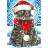  Новогодний котик Алмазная вышивка мозаика Гранни AG2447