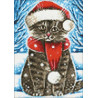  Новогодний котик Алмазная вышивка мозаика Гранни AG2447