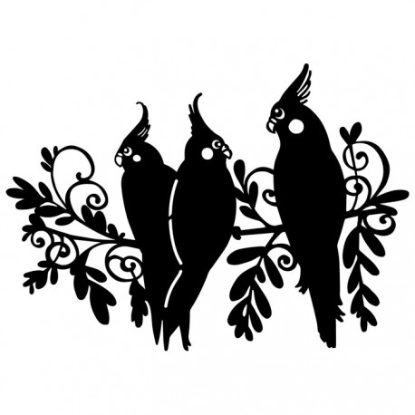 Три птицы Трафарет-силуэт Marabu ( Марабу )