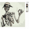 Скелет в шляпе 80х80 Раскраска картина по номерам на холсте