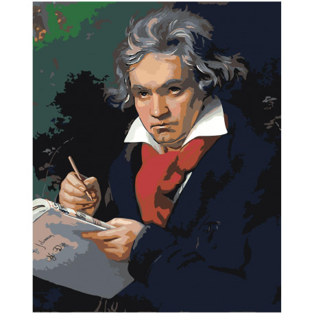Людвиг ван Бетховен, портрет 100х125 Раскраска картина по номерам на холсте