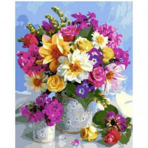 Цветочная ваза Раскраска картина по номерам на холсте