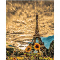 Облачный Париж Раскраска картина по номерам на холсте