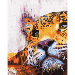 Голова леопарда Раскраска картина по номерам на холсте