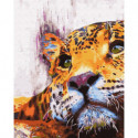 Голова леопарда Раскраска картина по номерам на холсте