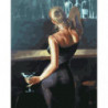 Девушка с бокалом мартини Раскраска картина по номерам на холсте
