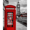 Красный Лондон. Телефонная будка Раскраска картина по номерам на холсте