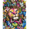 Лев в бабочках Раскраска картина по номерам на холсте