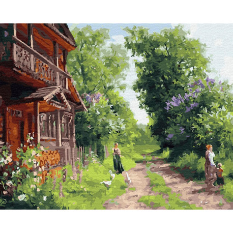 Русский дом Раскраска картина по номерам на холсте