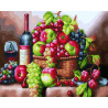  Натюрморт с фруктами и вином Алмазная картина-раскраска по номерам на подрамнике GZS1110