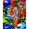  Тигр в осенней листве Алмазная картина-раскраска по номерам на подрамнике GZS1098