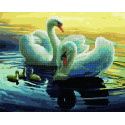Лебеди Алмазная картина-раскраска по номерам на подрамнике