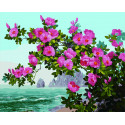 Цветы у моря Алмазная картина-раскраска по номерам на подрамнике