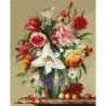  Бузин. Цветы и фрукты Раскраска картина по номерам на холсте KH0415