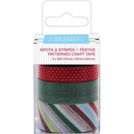 Spots & Stripes Festive Набор бумажных лент для скрапбукинга, кардмейкинга Docrafts
