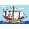 Нарисованный корабль Раскраска картина по номерам на холсте