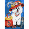 Собачка в шляпке Раскраска картина по номерам на холсте