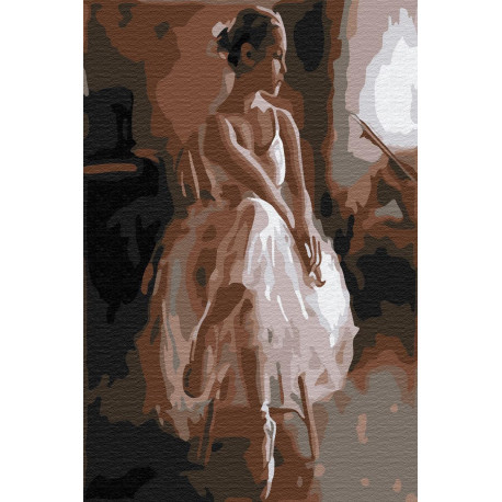 Сидящая балерина Раскраска картина по номерам на холсте