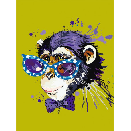  Disco Monkey Раскраска картина по номерам на холсте ME1119