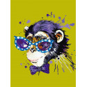 Disco Monkey Раскраска картина по номерам на холсте
