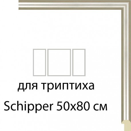 Серебряные узкие Рамки для триптиха Schipper на картоне
