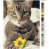 Кошка с цветком 60х80 Раскраска картина по номерам на холсте
