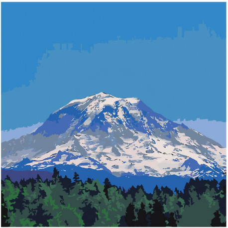 Заснеженная гора Раскраска картина по номерам на холсте