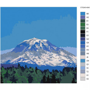 Заснеженная гора Раскраска картина по номерам на холсте