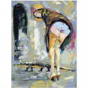 Девушка в желтой шляпке 75х100 Раскраска картина по номерам на холсте