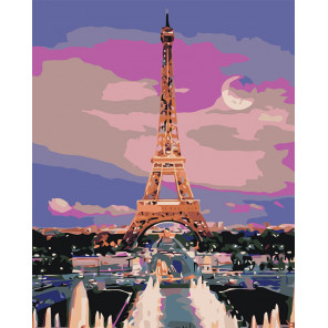 Лунная ночь в Париже Раскраска по номерам на холсте Живопись по номерам