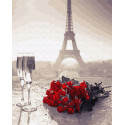  Розы в Париже Раскраска картина по номерам на холсте ZX 22923