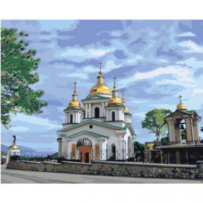 Храм Святого архистратига Михаила в Крыму 80х100 Раскраска картина по номерам на холсте