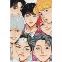 BTS аниме 80х120 Раскраска картина по номерам на холсте