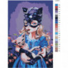 Девочка кошка 80х120 Раскраска картина по номерам на холсте