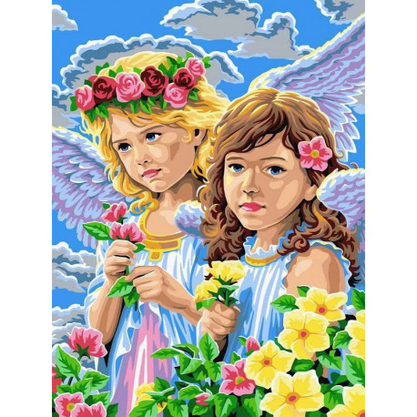  Девочки-ангелы Раскраска картина по номерам на холсте EX5272