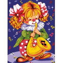 Музыкальный клоун Раскраска картина по номерам на холсте